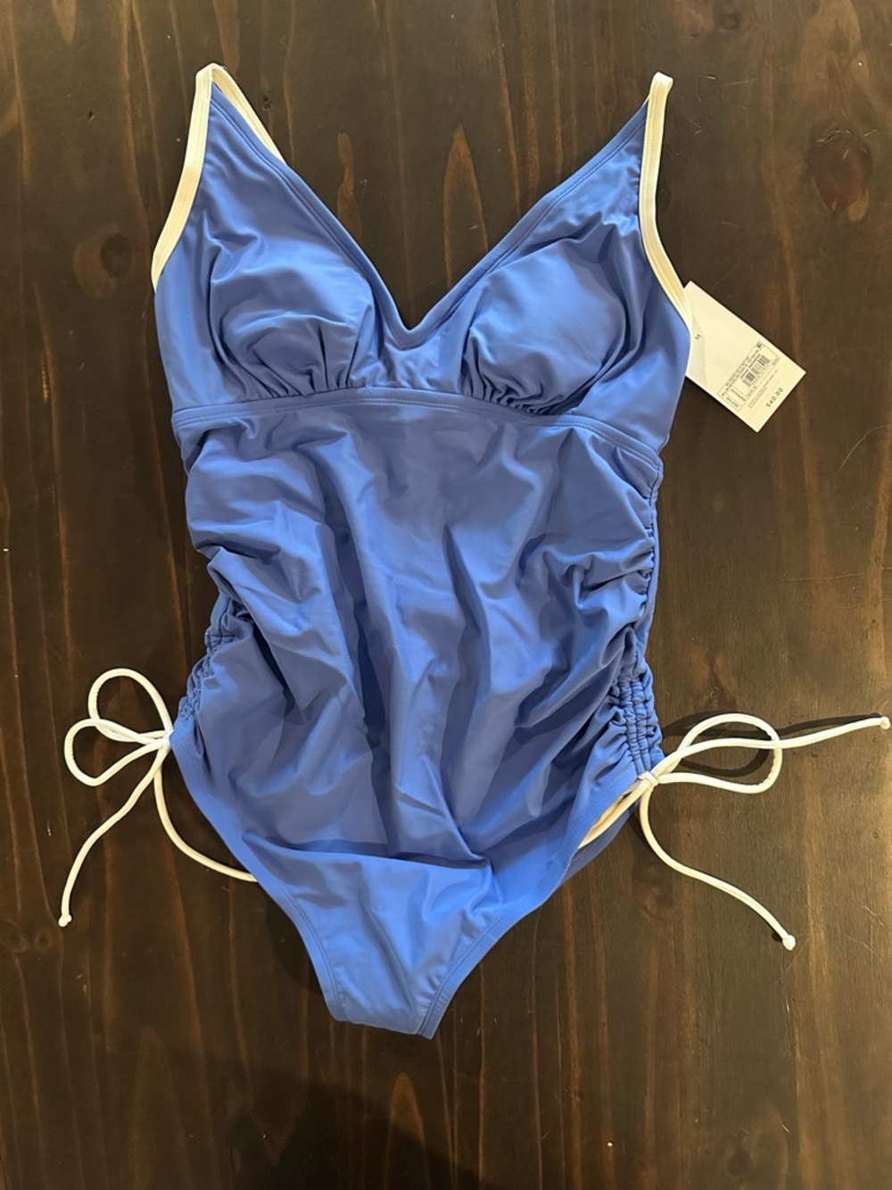 Ingrid & Isabel Periwinkle Blue One-Piece Swimsuit with White Trim